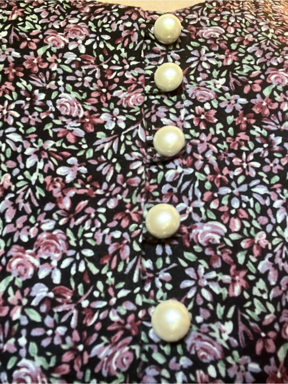 Paris Sport Club 90's Floral Button Front Maxi Dress Purple & Green Ditsy Floral - Picture 10 of 15